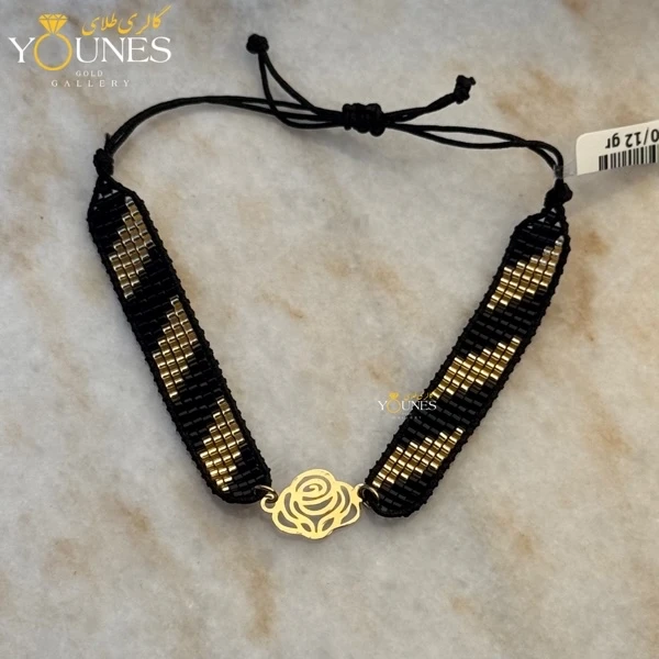 دستبند میوکی مشکی طلایی رز طلا